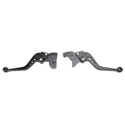 Cffuvros 1 -Paar Aluminiumlegierung Motorradbremskupplung Hebel Set, einstellbare, kurze, anodierte Hebel für klassische 350, universelle Passform für die meisten Mini -Motorräder (Black) von Cffuvros