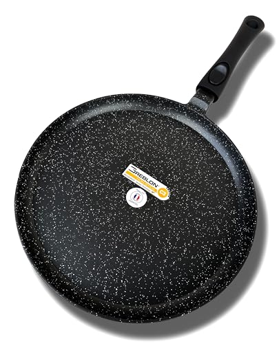 Cflagrant® Große Crêpe-Pfanne 32 cm Crêpe-Pfanne in Steinoptik, für alle Herdarten geeignet, auch Induktion ohne PFOA, Kochen ohne Fett, Greblon C3+, deutsche Technologie (32 cm) von Cflagrant