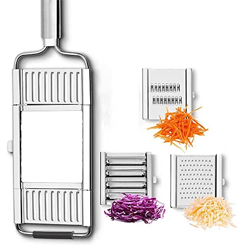 Cfty Mehrzweck-Gemüse-Slicer-Edelstahl-Reiber-Fräser-Frucht-Kartoffelschäler-Zerkleinerer-Gemüse-Fräser Küchenzubehör(Set A) von Cfty