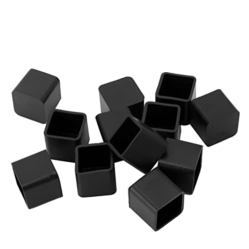 Cfty Möbelbeinabdeckung Stuhlbeinkappen deckt quadratisch geformt ab PVC Gummi-Möbel Fußtisch-Stuhl-Beinende-Kappen-Abdeckungen (12pcs)(20x20mm) von Cfty