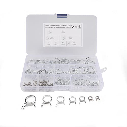 Schlauchschellen Automobil-Doppeldraht-Kraftstoffleitungs-Silikonschlauchschlauch-Federklammern Klemmsortiments-Kit (70pcs / set) von Cfty