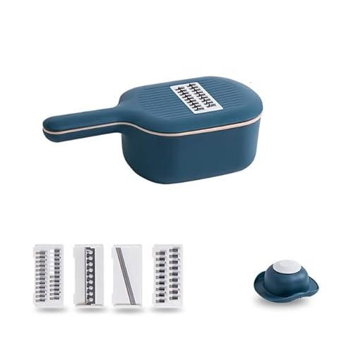 Slicer Multifunktionshandbuch Kartoffelkarotentrag Gurke Slicer Cutter Reishreders mit Sieb/Küchenfrucht- und Gemüsewerkzeuge(Dark Blue) von Cfty