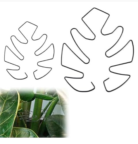 ChAusa 2 Set Pflanzenstütze 16 x 18cm,13 x 14cm Pflanzenclips Pflanzenhalter für Monstera und Kletterpflanzen und Hortensien Gitter Pflanzenklammern Pflanzenbieger Ideal als Pflanzenbinder(Schwarz) von ChAusa