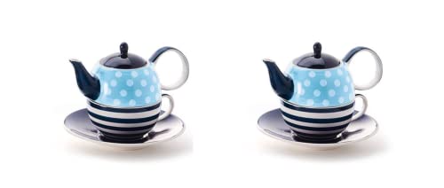 2 X NEU teemando® Tea for one Set "Oke" Keramik, 4-teilig Kanne: 0,4 l, Tasse: 0,2 l = 2 TFO von Cha Cult