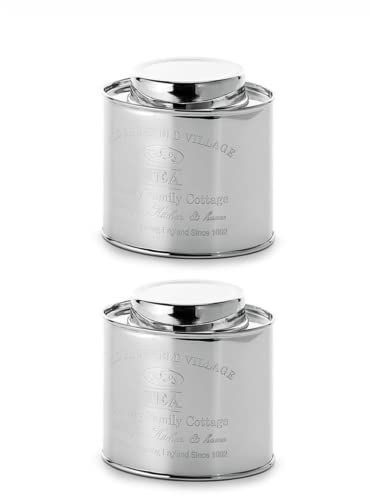 Cha Cult 2 X NEU teemando® Dose Fran, 250 g Edelstahl, oval 12,5 x 10 x 12 cm = 2 Dosen von Cha Cult