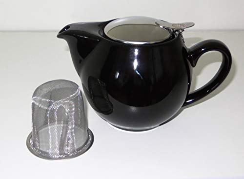 Cha Cult Kanne "Saara" Porzellan schwarz, mit Edelstahlsieb und Deckel 0,5 l von Cha Cult