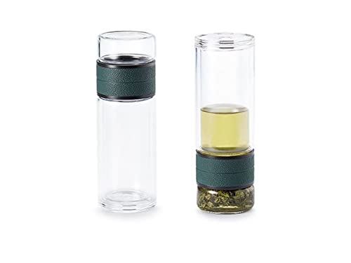 Cha Cult NEU teemando® To-Go-Flasche Henrik doppelwandiges Glas mit Edelstahlfilter 0,25 l von Cha Cult