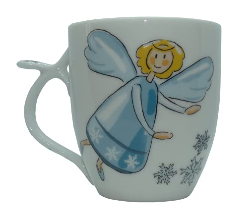 Cha Cult Porzellan Teetasse mit Schutzengel Motiv (mit Schneefocke, Blau) von Cha Cult