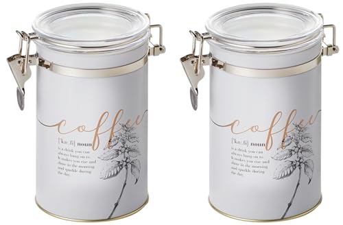 Cha Cult teemando® 2 X Dose Iva, 250 g Weißblech, rund, mit Aroma-Bügelverschluss matt, geprägt H 16,5 cm, Ø 10,3 cm = 2 Dosen von Cha Cult