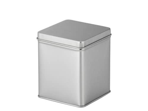 Cha Cult NEU teemando® Dose Trio, 125 g eckig, Scharnierdeckel, silber 9,5 x 7,3 x 7,3 cm von Cha Cult