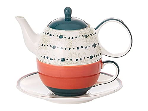 NEU teemando® Tea for one Set "Frieder" Keramik, 4-teilig Kanne: 0,4 l, Tasse: 0,2 l von Cha Cult