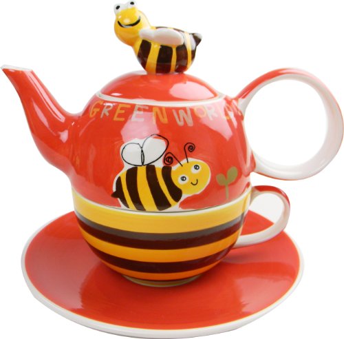 Tea for one Set "Fritzi" Keramik, 4 teilig Kanne: 0,4 l, Tasse: 0,2 l von Cha Cult