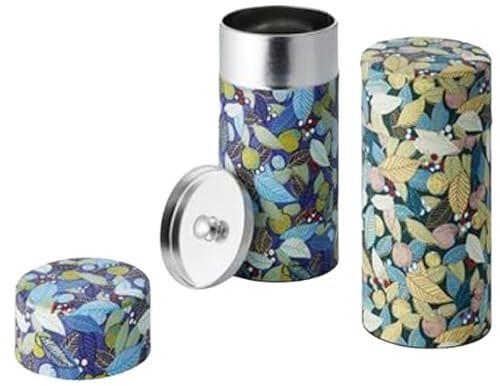 teemando® Dose „Etsu", 150 g Weißblech, rund, mit Aromaverschluss veredelt mit Japanpapier (Washi) 2-fach sortiert, H 15,5 cm, Ø 7,5 cm von Cha Cult