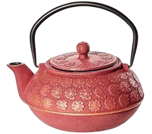 teemando® Kanne "Guizhou" Gusseisen, rot-gold mit Edelstahlsieb, 0,5 l China von Cha Cult