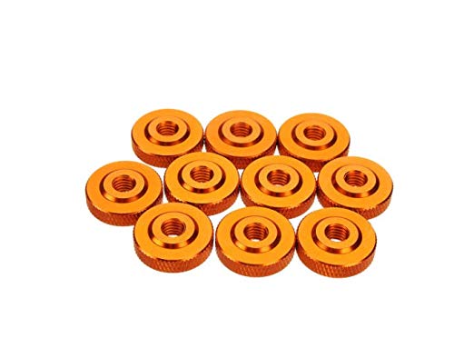 ChaRLes M6AN2 10Pcs M6 Rändelmutter mit Kragen Distanzscheibe Unterlegscheibe Aluminiumlegierung Multicolor - Orange von ChaRLes