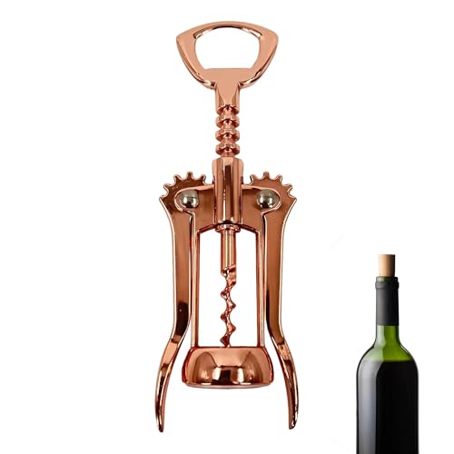 Premium Kupfer Doppelhebel-Korkenzieher Weinflaschenöffner, langlebiges ergonomisches Design für müheloses Öffnen der Flasche, ideal für Rot-, Weiß- und Schaumweine, stilvolles von Chabrias Ltd