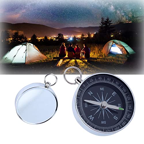 Kompass mit weißem Zifferblatt Personalisierte Chacerls Aluminium Shell Case Silber Portable Pocket Compass Hohe Präzision Stabilität Kompass für Outdoor Wandern Sport Navigation Camping von Chacerls