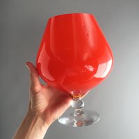 Orangefarbene Glas Schnapsvase Aus Den 1960Er Jahren von ChachachaCo