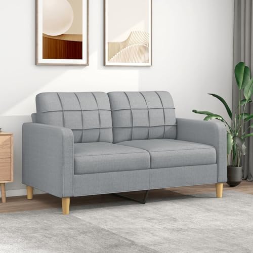 Chaduof 2-Sitzer-Sofa Hellgrau 140 cm Stoff, Sofa Wohnzimmer, Jugendsofa, Relaxsofa, Sofas & Couches, Sofa Für Schlafzimmer, Jugend Kinderzimmer von Chaduof