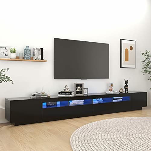 Chaduof TV-Schrank mit Schwarz 300x35x40 cm, TV Lowboard, Fernsehschrank, Fernsehtisch, Fernseher Schrank, TV Sideboard, TV Board, TV Cabinet, TV Bank, TV Kommode von Chaduof