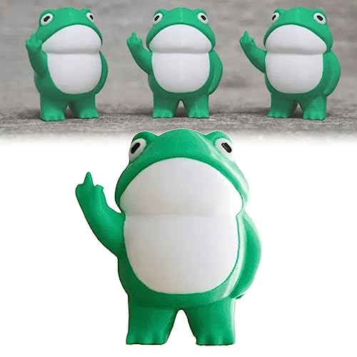 Chagoo Rebellious Frog Figurine, Mini Frog Figurine, Frog Garden Statue for Fairy Garden Decor, Desktop Decoration Ornaments (1PCS) von Chagoo