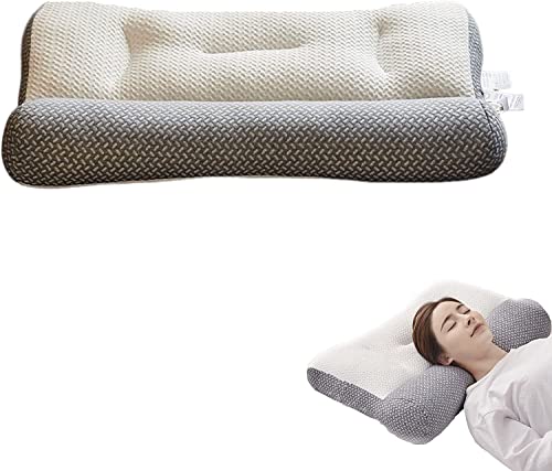 Homezo Ergonomisches Kissen, ComfyCozy Luxus-Memory-Schaum-Kissen, ergonomische Nackenkissen, verstellbare ergonomische Kontur, orthopädisches Bettkissen (Cylindrical Gray, 18.9 * 29inch) von Chagoo