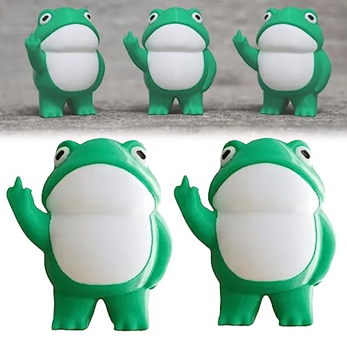 Rebellious Frog Figurine, Mini Frog Figurine, Frog Garden Statue For Fairy Garden Decor, Desktop Decoration Ornaments (2PCS) von Chagoo