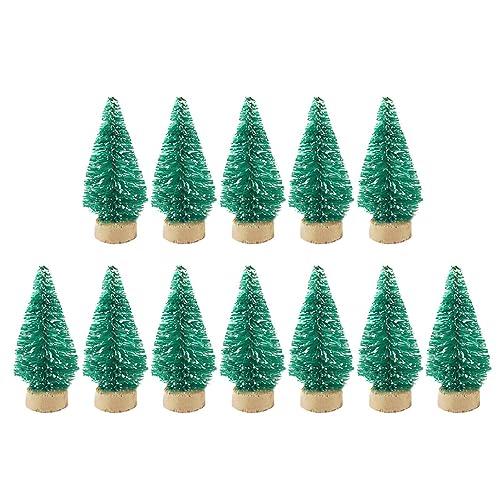 Chaies 12 Stück Weihnachtsbaum Mini Künstlich 3.5cm / 4.5cm / 6.5cm Weihnachts Baum Weihnachtsbaum Mit Schnee-Effek Klein Weihnachtsdeko Für Tischdeko, DIY, Schaufenster, Dekoration, Geschenk von Chaies