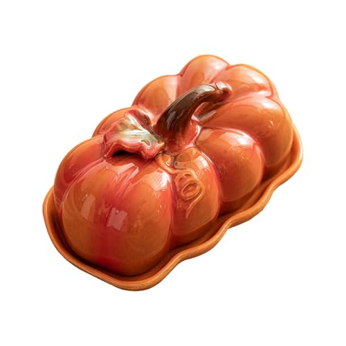Butterdose Mit Deckel Kürbis Design Keramik Vielseitige Servierplatte Für Snacks & Desserts, Herbstliche Tischdekoration Für Thanksgiving & Halloween Feiern Butterdose Mit Deckel Kürbis Design Keramik Vielseitige Servierplatte Für Snacks & Desserts, Herbstliche Tischdekoration Für Thanksgiving & Halloween Feiern von Chaies