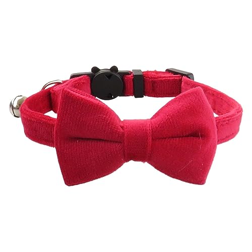 Chaies 1 Stück Katzenhalsband Mit Sicherheitsverschluss Und Glöckchen, Katzen Halsbänder Mit Glöckchen Und Fliege Süß Katzenhalsbänder Mit Schleifchen, Verstellbar Halsbandes Für Katze Und Kitten von Chaies