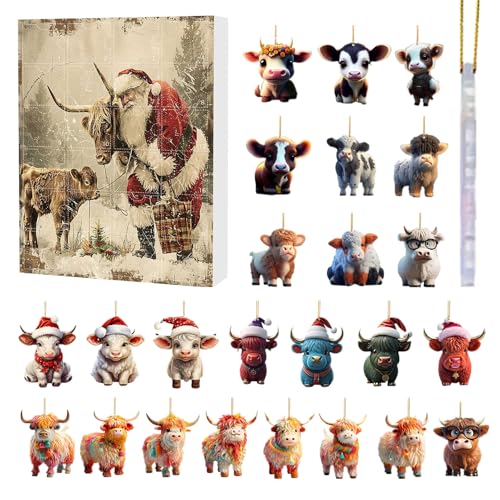 Chaies Adventskalender 2024, Highland Cow 24 Tage Weihnachtsornamente - Countdown Weihnachten für Familie, Freunde, Chaies Adventskalender 2024, Highland Cow 24 Tage Weihnachtsornamente - Countdown Weihnachten für Familie, Freunde, von Chaies