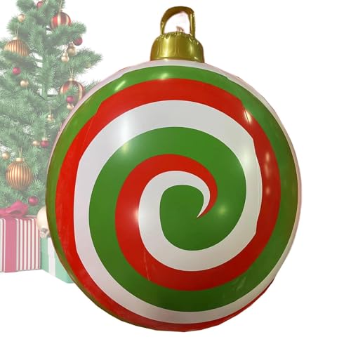 Chaies Aufblasbare Weihnachtskugeldekoration, riesige aufblasbare Weihnachtskugel, riesiger aufblasbarer Ball für den Außenbereich, 24 Zoll, aufblasbare Weihnachtskugeln für den Weihnachtsbaum, Chaies Aufblasbare Weihnachtskugeldekoration, riesige aufblasbare Weihnachtskugel, riesiger aufblasbarer Ball für den Außenbereich, 24 Zoll, aufblasbare Weihnachtskugeln für den Weihnachtsbaum, von Chaies