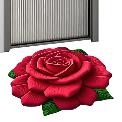 Chaies Badezimmerteppich – Badteppich mit Blumenmuster – flauschig und saugfähig für Wohnzimmer, Schlafzimmer, Schminktisch, Dusche, Böden – Haus, Wohnzimmer, WC von Chaies