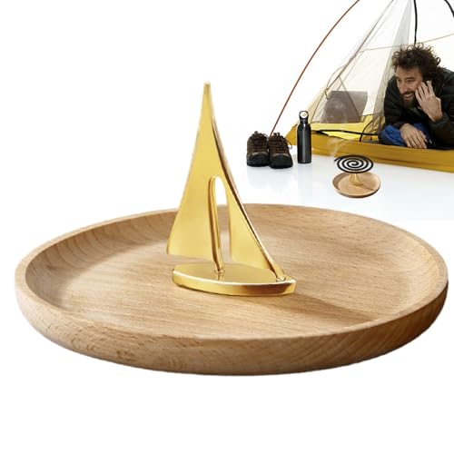 Chaies Coil Holder,Garten Mückenspiralen Halter - Boote Ständer mit Holzsockel für Wandern Pool Terrasse Camping Outdoor von Chaies
