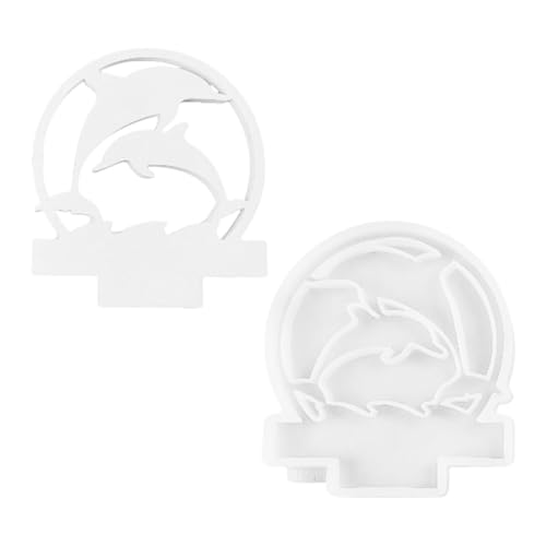 Chaies Delfin-Silikonformen für Harz, Delfin-Silikonform - Kerzenhalter einsetzen Delfine in einem Kreis | Silikonform Ornamentform, Kerzenhalter, Einsatzform, Form von Chaies