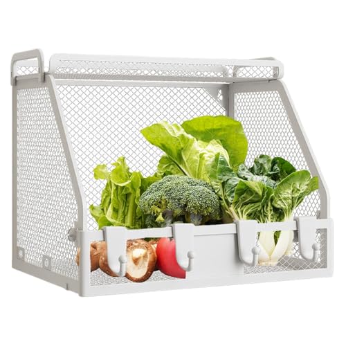 Chaies Drahtkorb an der Wand, Wandkorb für die Organisation, Aufbewahrungsbehälter aus Gemüsedraht, Organizer für Küchenbehälter für Kosmetik, Bildschirme, Chaies Drahtkorb an der Wand, Wandkorb für die Organisation, Aufbewahrungsbehälter aus Gemüsedraht, Organizer für Küchenbehälter für Kosmetik, Bildschirme, von Chaies