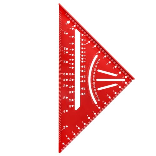 Chaies Dreieckiges Messwerkzeug, Holzbearbeitungslineal, vielseitiges Dreieckslineal, 90/45 Grad Rahmenlineal aus Metalllegierung, 7 Stück von Chaies