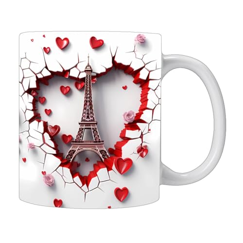 Chaies Eiffelturm-Tasse, Eiffelturm-Kaffeetasse für Frauen, Eiffelturm Wassertasse Teetasse, Neuartige Kaffee-/Teetasse mit -Effekt für die Büro- und Wohnküche von Chaies