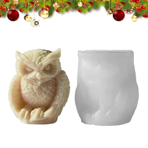 Chaies Eule Gussform, Eule Kerzenherstellung Silikonform für Eule Kerzengießform | Silikonform für Schokoladenform Silikonform, Tierform-Dekor, Silikonform von Chaies