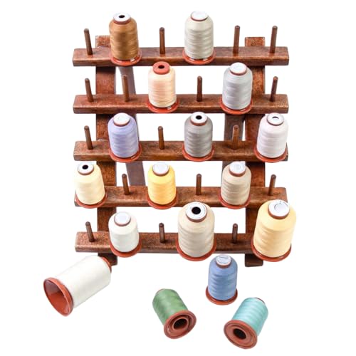 Chaies Fadenspulenorganisator, Nähfadenhalter - Holzregal Nähen 30 Spulenhalter - Quilting Binding Crafting Faltbarer Organizer mit großer Kapazität mit Stabiler Basis für Fachkräfte Chaies Fadenspulenorganisator, Nähfadenhalter - Holzregal Nähen 30 Spulenhalter - Quilting Binding Crafting Faltbarer Organizer mit großer Kapazität mit Stabiler Basis für Fachkräfte von Chaies