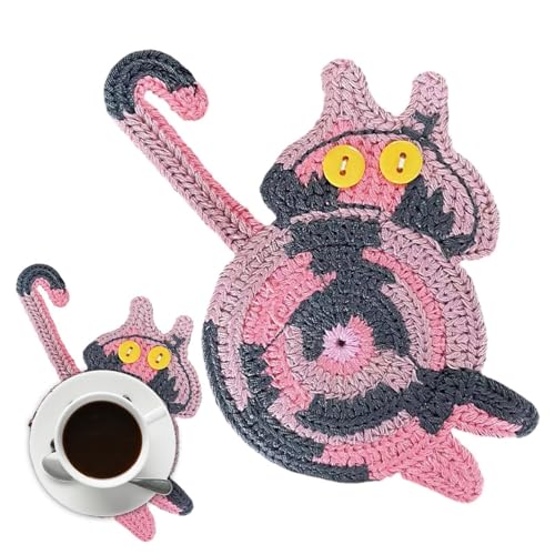 Chaies Getopfte Katzenpo-Untersetzer, Katzenpos-Getränkematte | Cute Kitten Tasse Matte | Tischdekoration, Kaffee- und Tee-Untersetzer, Tassenkissen Chaies Getopfte Katzenpo-Untersetzer, Katzenpos-Getränkematte | Cute Kitten Tasse Matte | Tischdekoration, Kaffee- und Tee-Untersetzer, Tassenkissen von Chaies