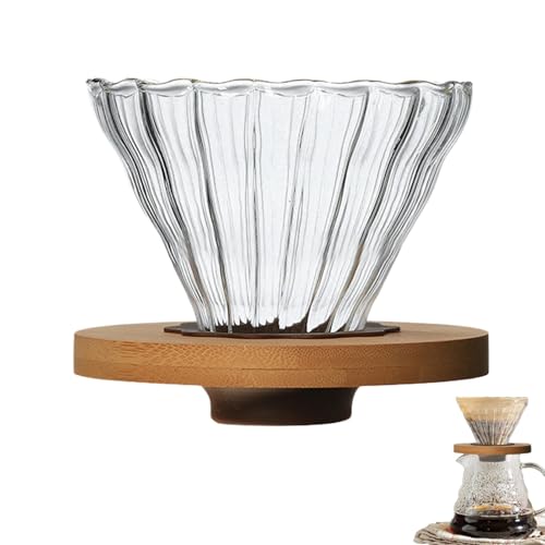 Chaies Glas über einen Kaffee-Tropfer gießen, über einen Kaffee-Tropfer gießen, transparenter Glas-Kaffeefilter mit Halterung, nur eine Tasse gießen, wiederverwendbarer Filterkegel, Kaffee-Trichter von Chaies