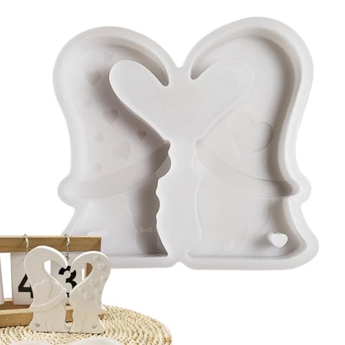Chaies Gnome Formen für Beton, Gnome Silikonform | Gnome Love Heart Craft Form | Silikonformen für die Herstellung von Zwergkerzen zum Basteln, Dekorationen für Zuhause, von Chaies