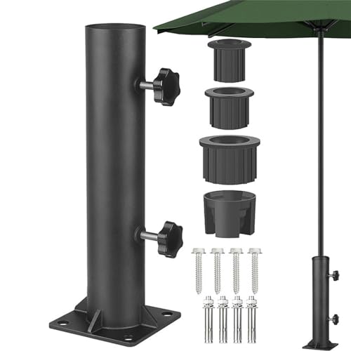 Chaies Halterung aus Metall für Regenschirme, Sonnenschirmständer für Terrasse – robuste Metallbasis für Terrassenschirm, verstellbare Halterung für Garten, Hof, Terrasse von Chaies