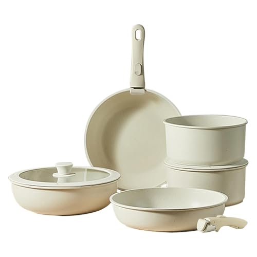 Chaies Induktionskochgeschirr, Gourmet-Kochgeschirr | Cremeweiß Antihaft-Kochset | Sicheres Kochgeschirr-Set, Antihaft-Kochset, Kochset, von Chaies