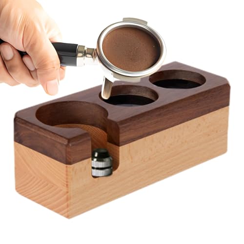 Chaies Kaffeestaustation, Espressostation, Tamperhalter aus Holz – Aufbewahrungsbox für Espresso, rutschfest, mit 3 Löchern, multifunktionale Dosierstation aus Holz von Chaies