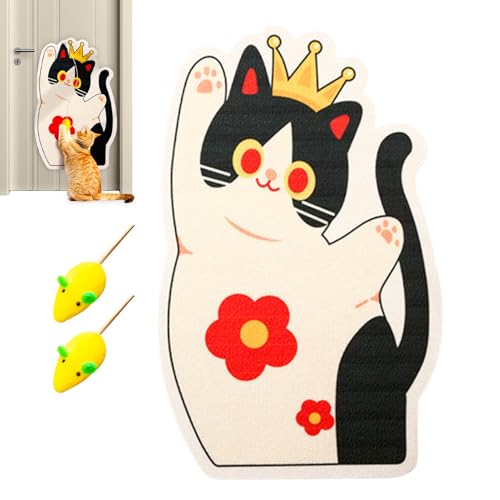 Chaies Katzenkratzbrett,Vertikale Kratzfläche Selbstklebend Stabile Ausführung - Möbelschutz Mit Interaktivem Katzenspielzeug Zur Beschäftigung Bewegung Und Drinnenspiel von Chaies