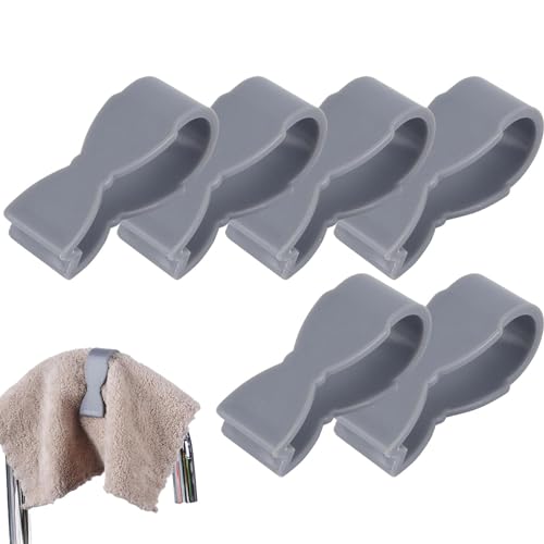 Chaies Küchenhandtuchklammern für Ofengriff, Küchentuchhalter | 6 Stück Handtuchklammern – funktional, einfach und grau, rutschfest, mehr Chaies Küchenhandtuchklammern für Ofengriff, Küchentuchhalter | 6 Stück Handtuchklammern – funktional, einfach und grau, rutschfest, mehr von Chaies