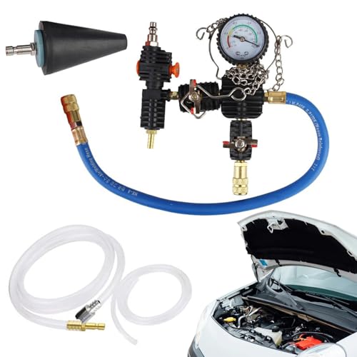 Chaies Kühlsystem Drucktester Set | Kühlsystem Vakuum Lecktest | Nachfüll Werkzeug Druckmesser Leckage Detektor für Garage Auto Fahrzeug Wartung Inspektion von Chaies