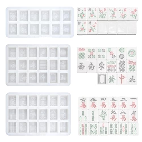 Chaies Mahjong Herstellung Werkzeug, Mahjong Silikonform Set | DIY Harz Handwerk Silikonform | Mahjong Resin Silikonform für Gips Aromatherapie Steine Chaies Mahjong Herstellung Werkzeug, Mahjong Silikonform Set | DIY Harz Handwerk Silikonform | Mahjong Resin Silikonform für Gips Aromatherapie Steine von Chaies